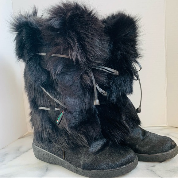 Pajar Shoes - Pajar Anna Black Apres Ski Fur Boots Size 37 or 6/6.5